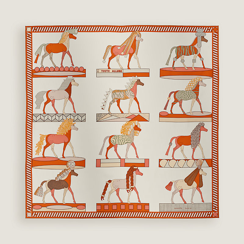 A Toute Allure scarf 90 - Beige | Hermès UK